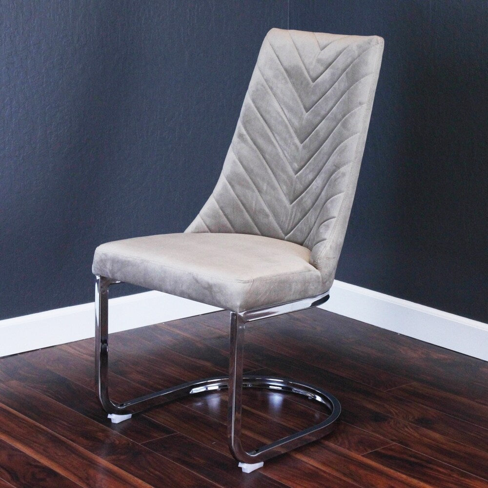 Taupe Velvet Chair J14805