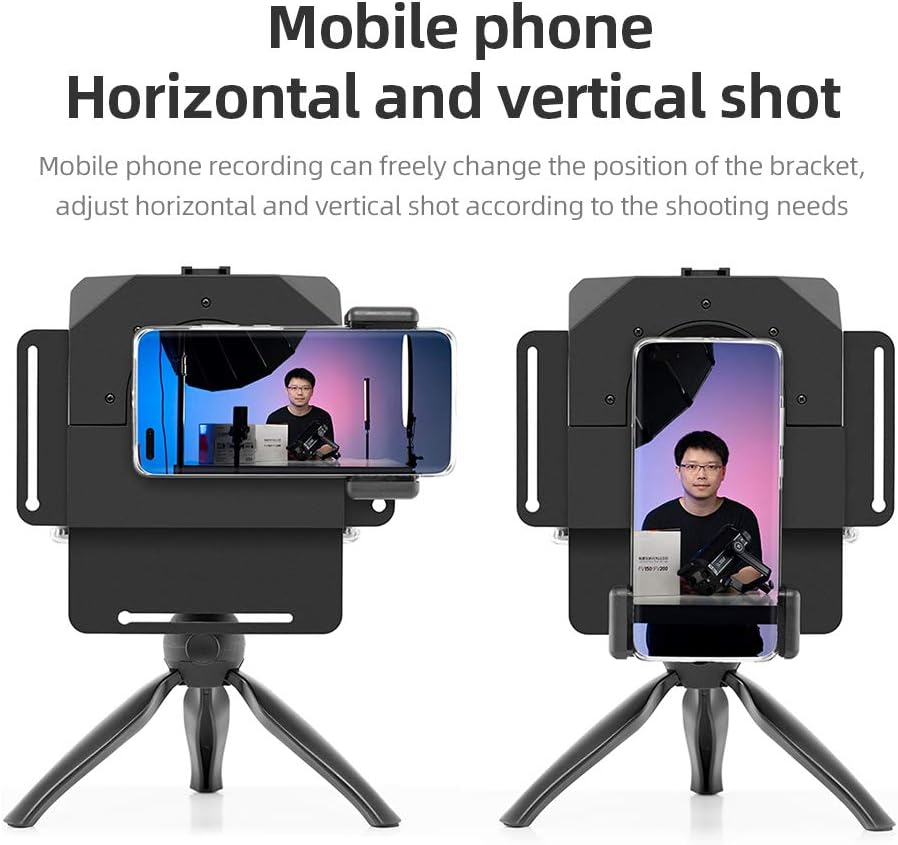 Portable Teleprompter Kit with Remote Control for Phone and DSLR Recording Pack of 2 V48309