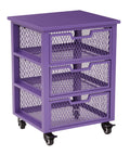 Purple 3 Drawer Rolling Cart I91718
