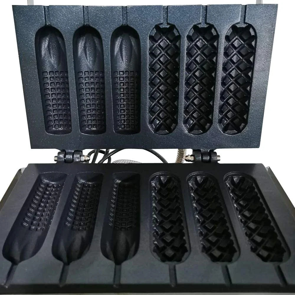 6 PCS Non Stick Stainless Steel Electric Waffle Maker 1500W I50447