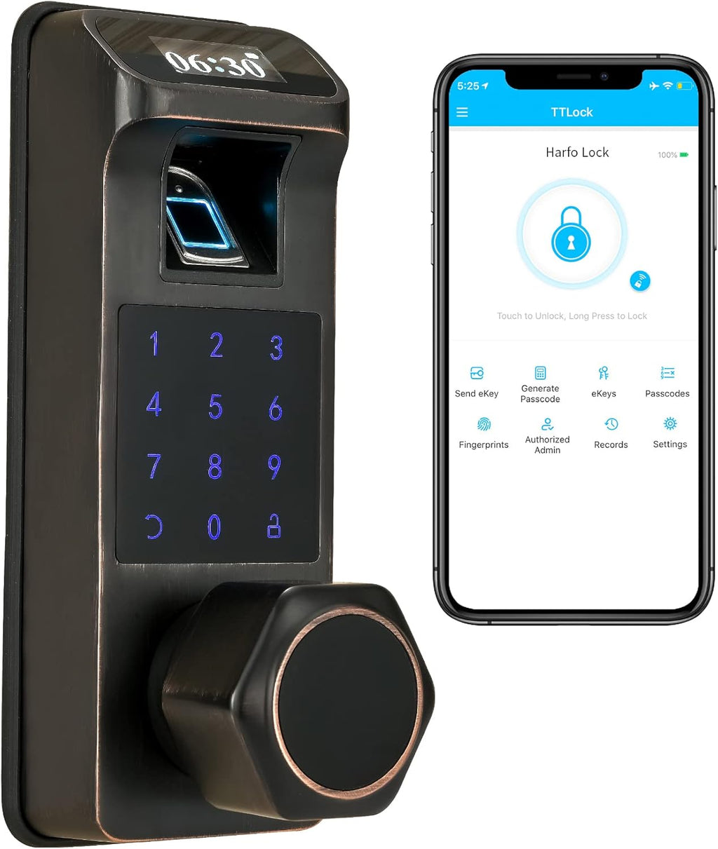 Aged Bronze Touchscreen Keyless Door Lock H56456