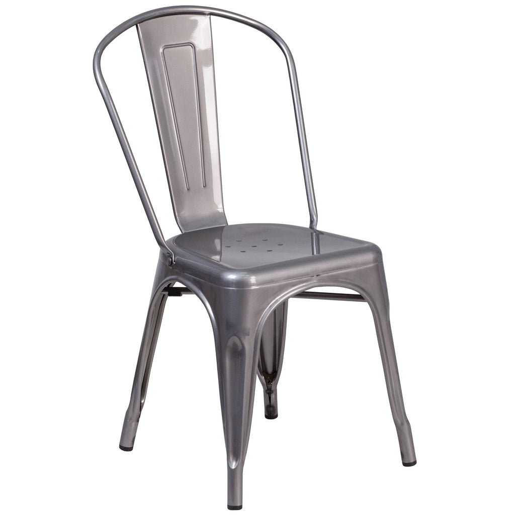 Grey Metal Stackable Indoor Chair F671