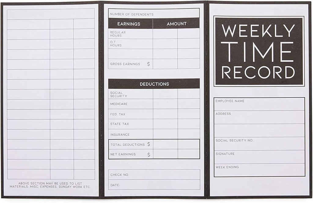 200 Pack Trifold Time Cards (5 x 8 in) N742260