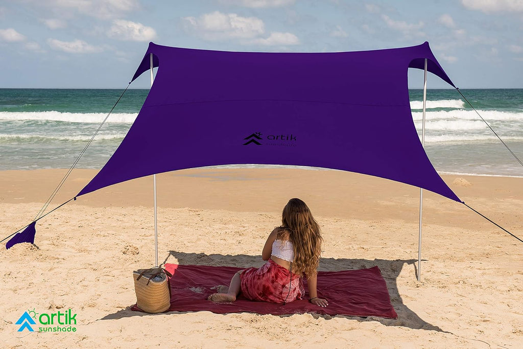 Pop Up Beach Tent Sun Shade with Carrying Bag, UPF50 UV Protection, Large Q9872