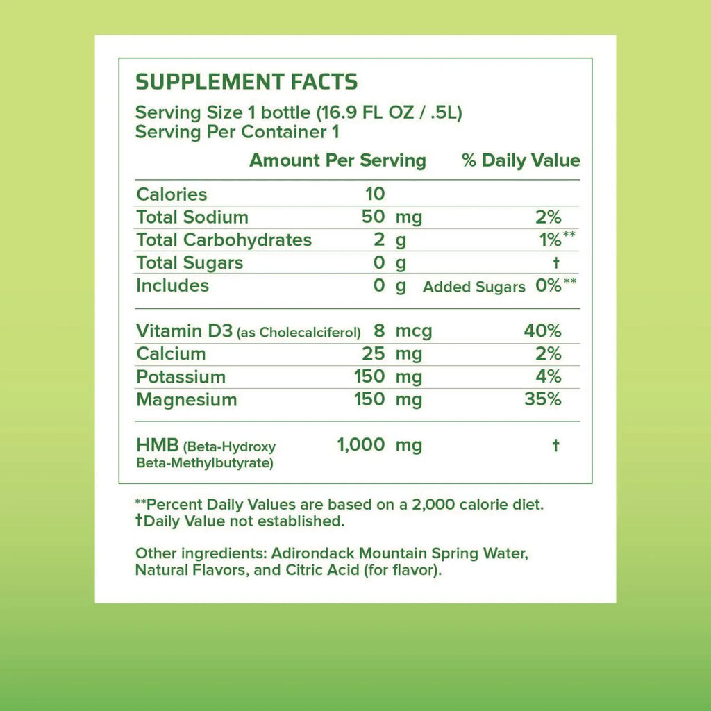 Cucumber Lime HMB Infused Natural Spring Water, 16.9 Fl oz Bottles (12 Pack) T670176