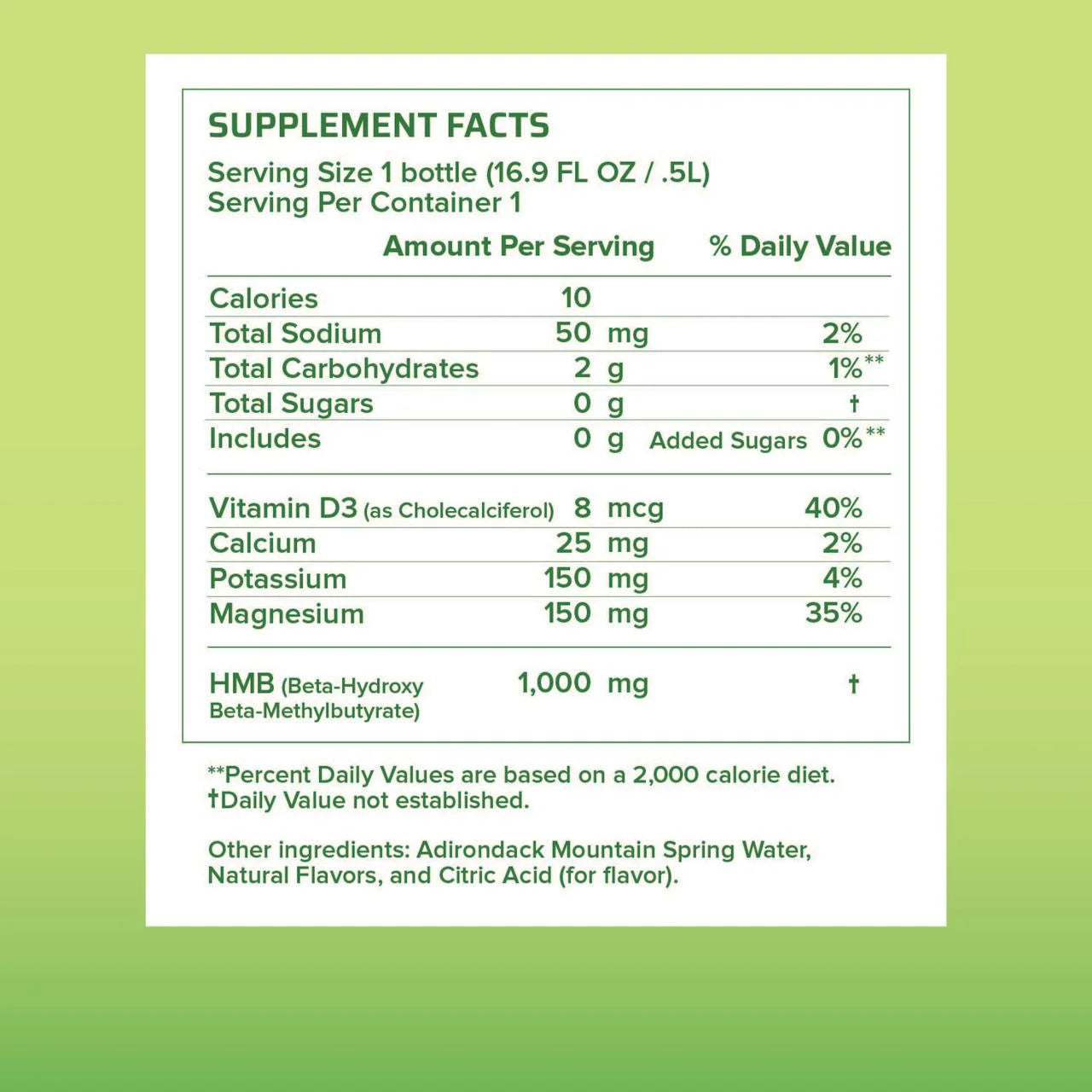 Cucumber Lime HMB Infused Natural Spring Water, 16.9 Fl oz Bottles (12 Pack) T670176