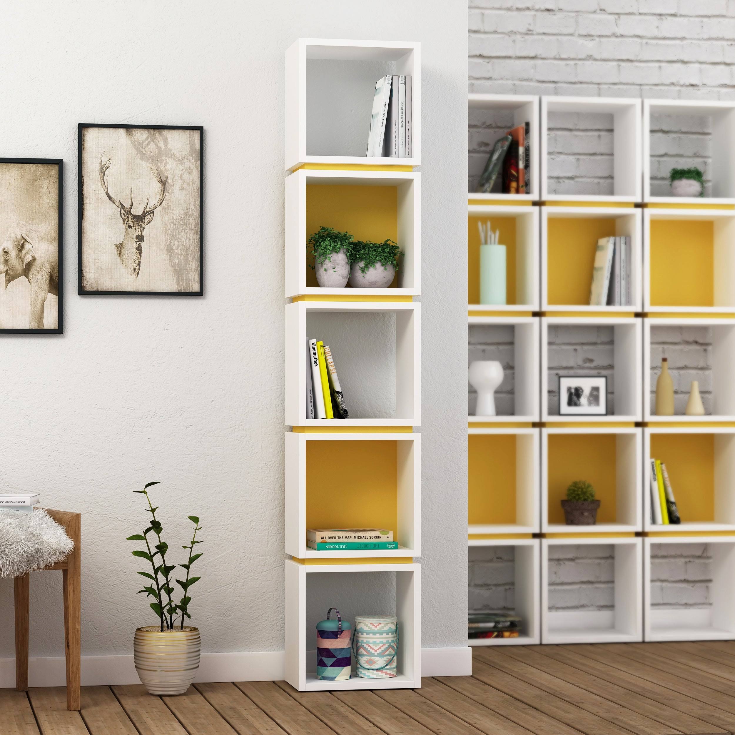 White Modern Bookcase A67042