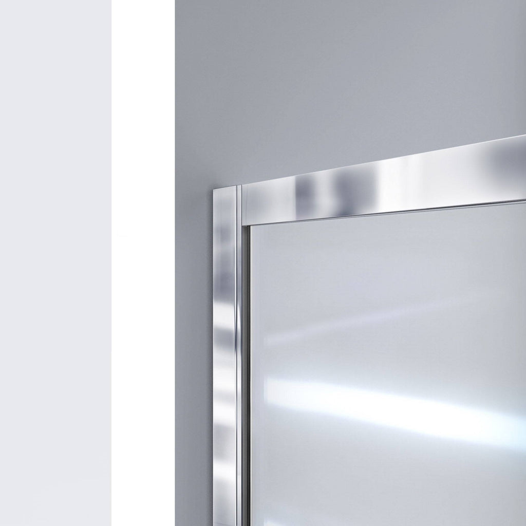 72 in. Semi-Frameless Sliding Shower Door Clear Glass Brushed Nickel L897733