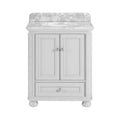 Light Gray Undermount Single Sink Bathroom Vanity with Natural Carrara Marble Top T160