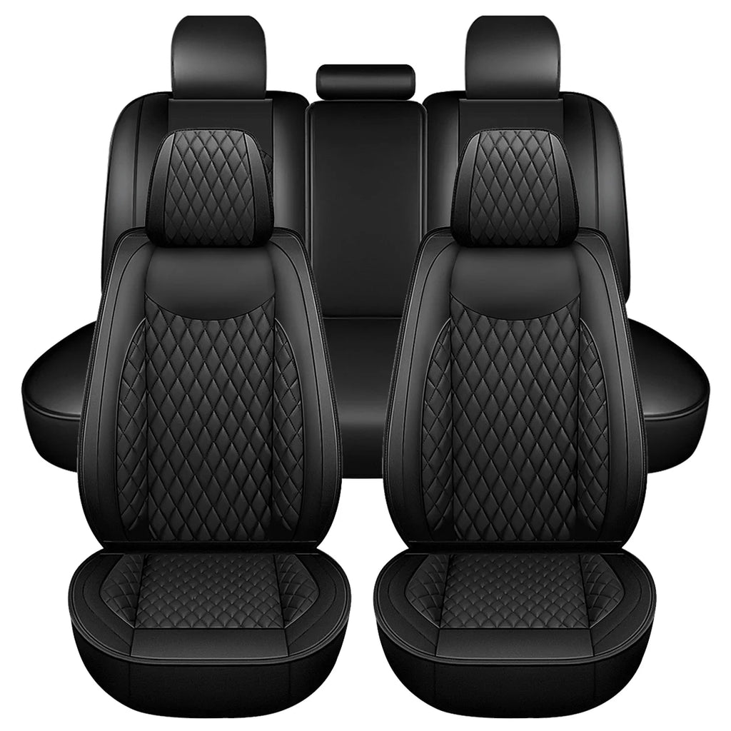 Black Waterproof Leather Full Set Car Seat Cover L550266