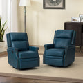 TURQUOISE Genuine Leather Swivel Recliner Set of 2 K81422