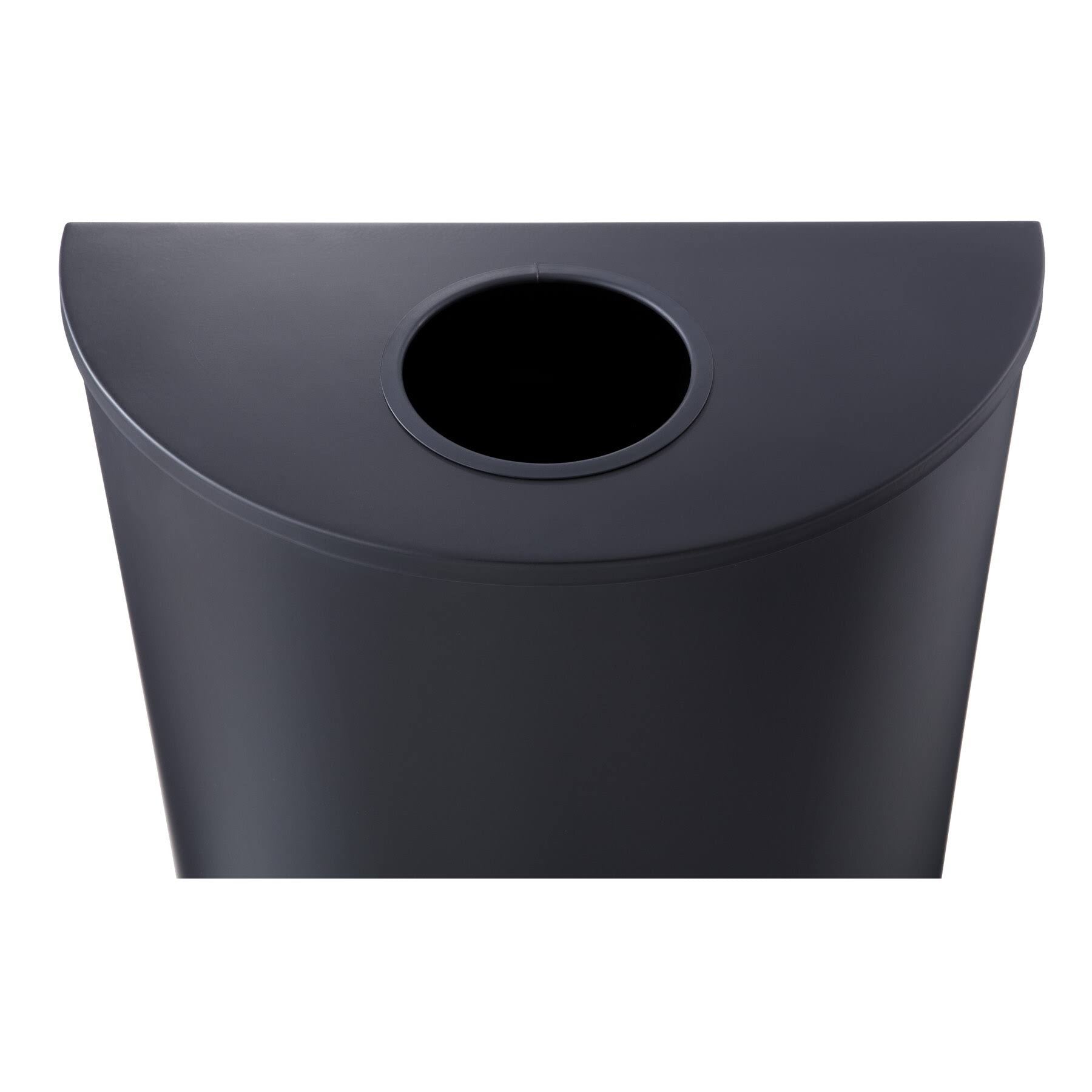 Black 12.5 gal Powder-Coated Steel Trash Can W894
