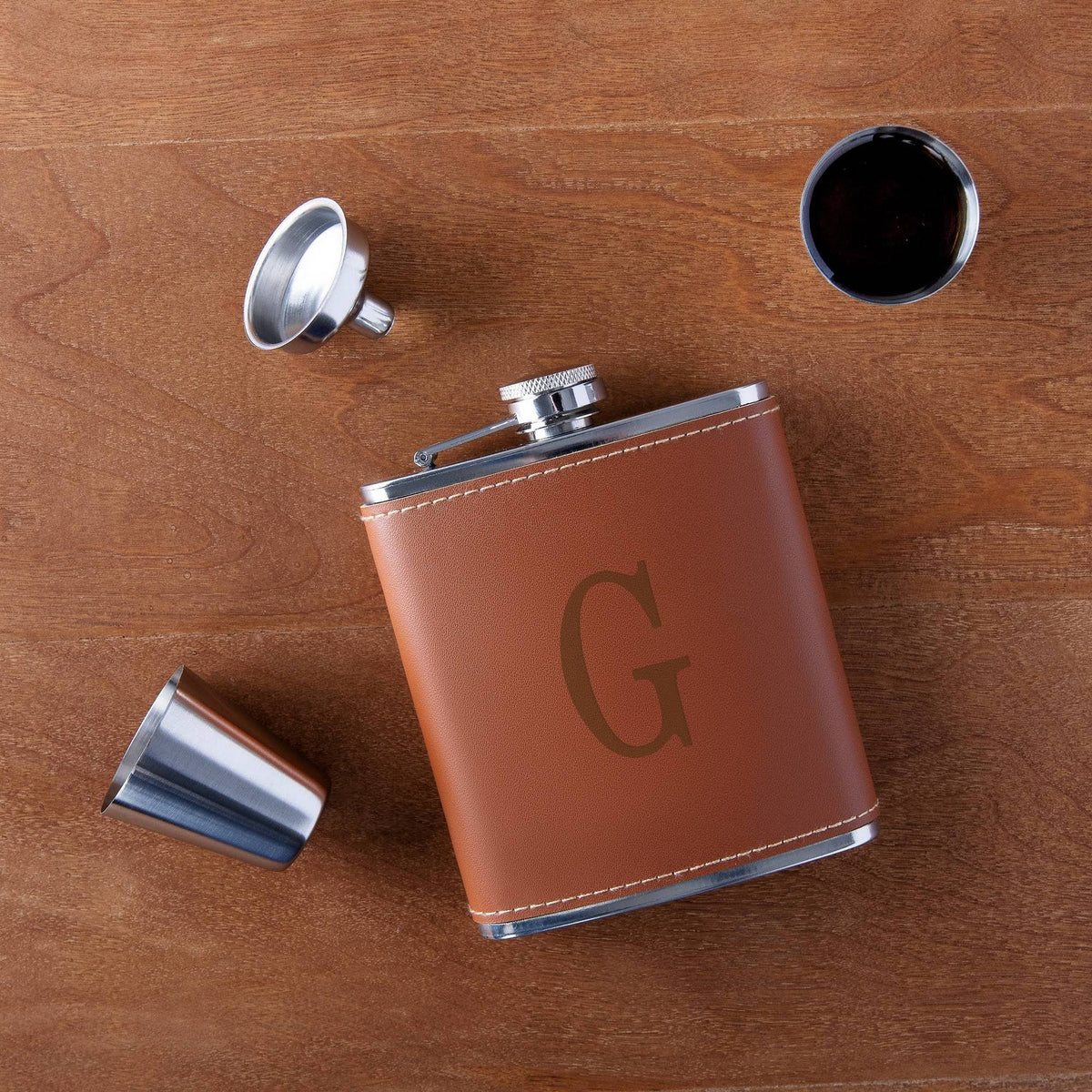 6oz Stainless Steel Flask Brown N49780