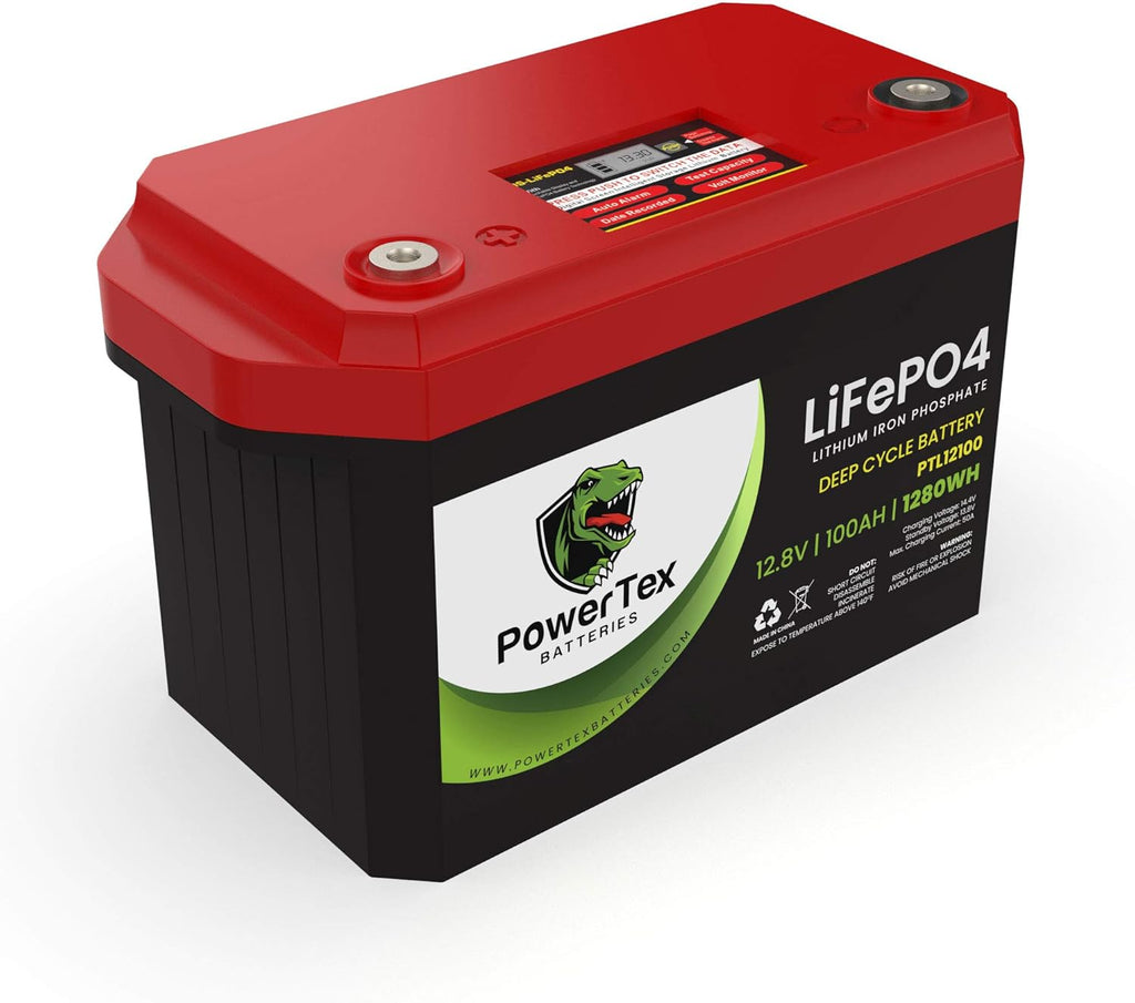 12V 100Ah 1224Wh LiFePO4 Deep Cycle Rechargeable Battery G56652