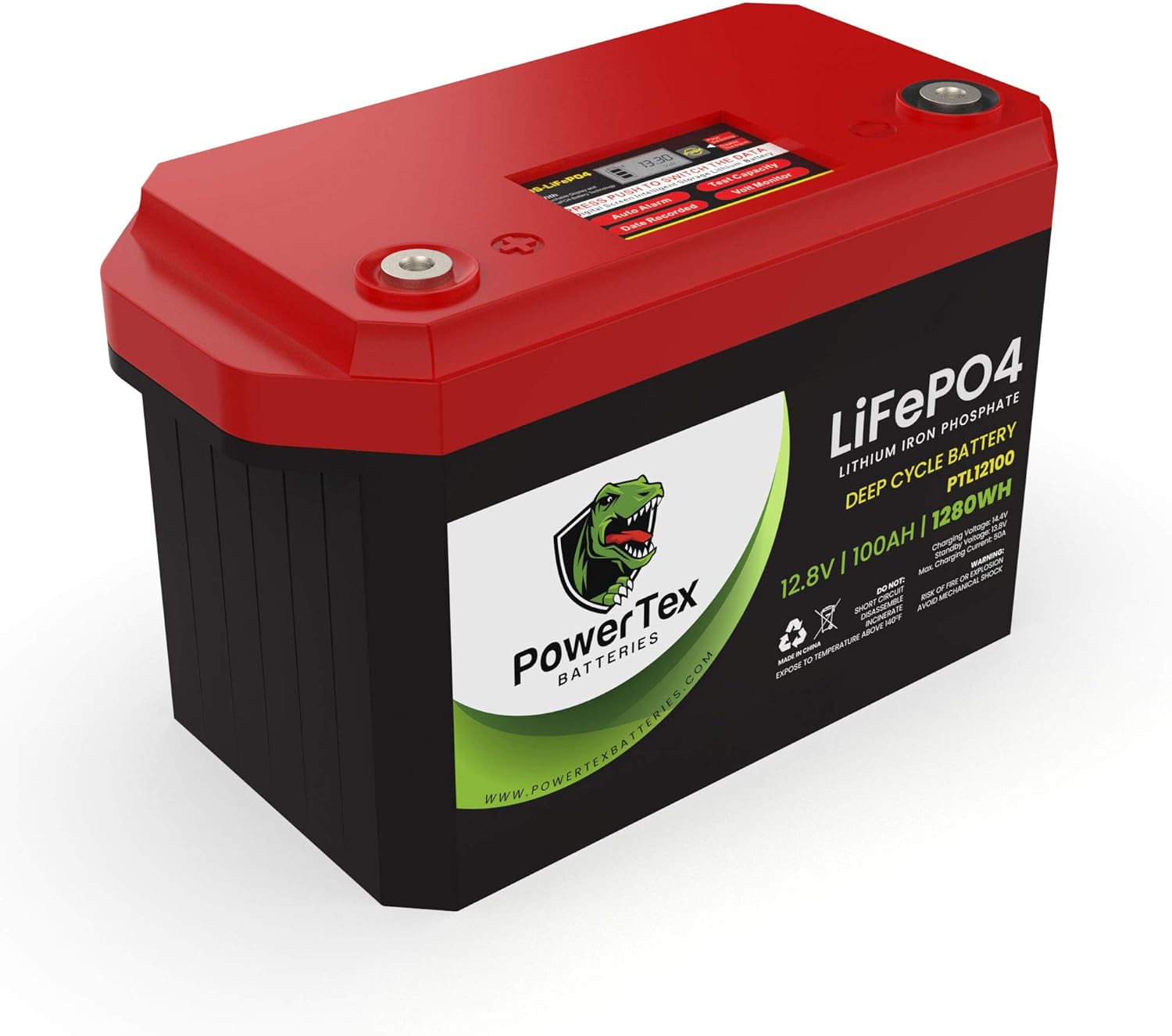 12V 100Ah 1224Wh LiFePO4 Deep Cycle Rechargeable Battery G56652