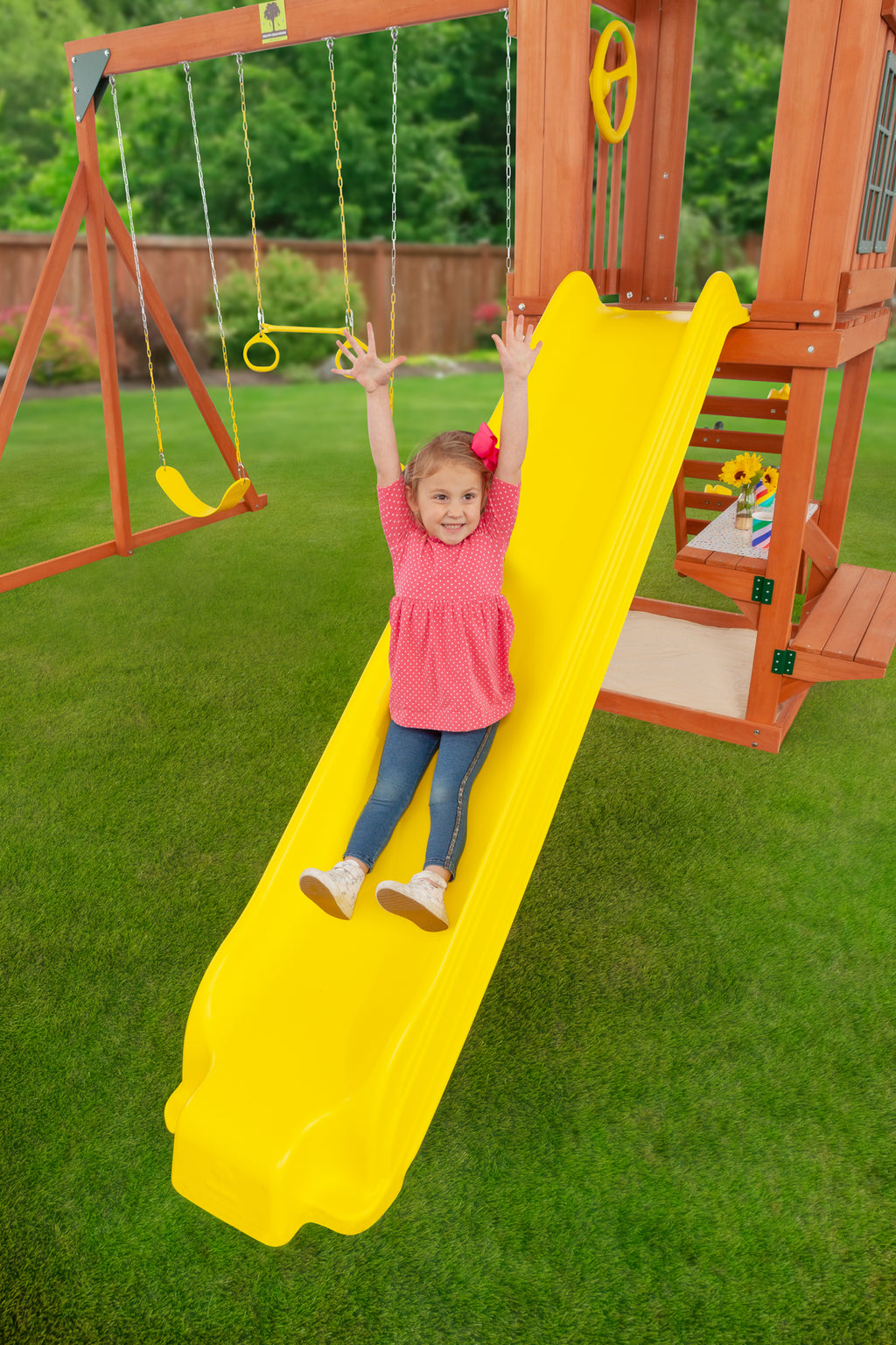 Cedar Wooden Swing Set P60443
