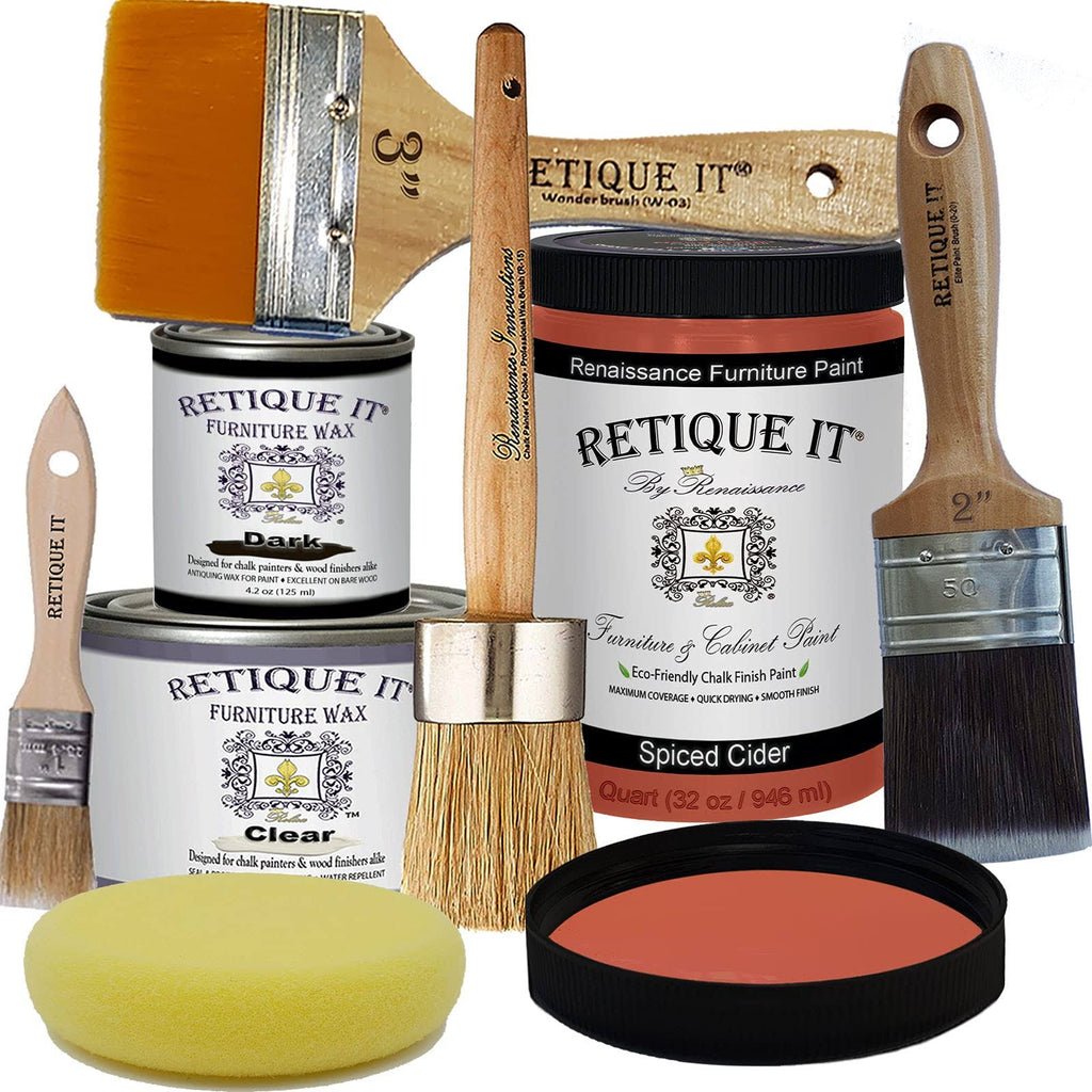 Chalk Finish Furniture Paint, Wax Kit, 56 Spiced Cider O336