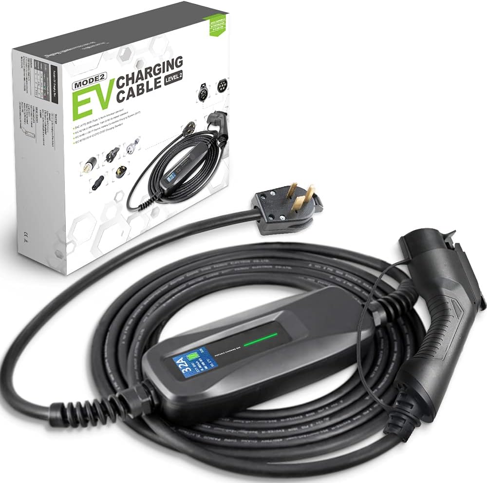 Portable Electric Vehicle Charger, NEMA 6-50 220V-240V 20ft Cable, SAE J1772 V796719