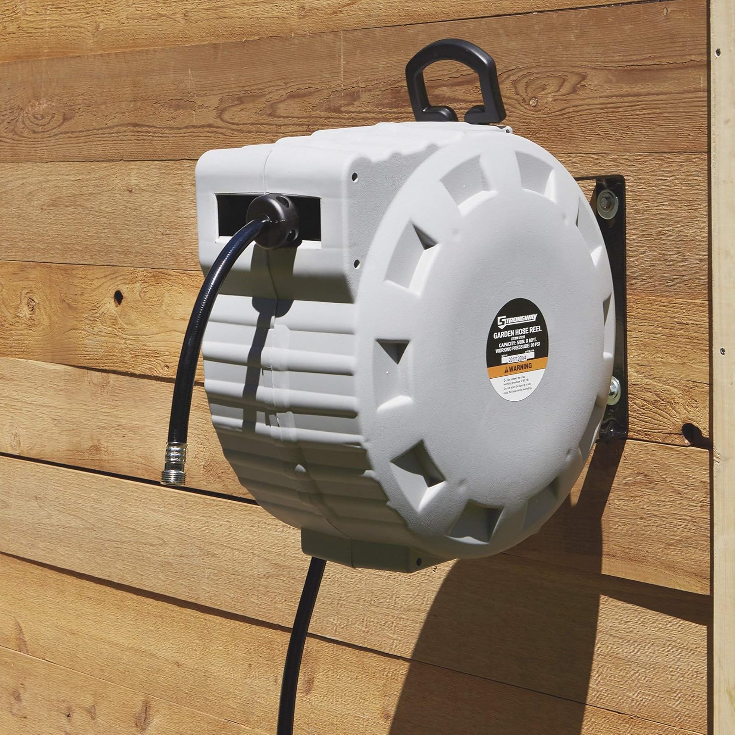 Retractable Garden Hose Reel with 5/8in. Dia. x 80ft. Hose - Wall Mount T69538