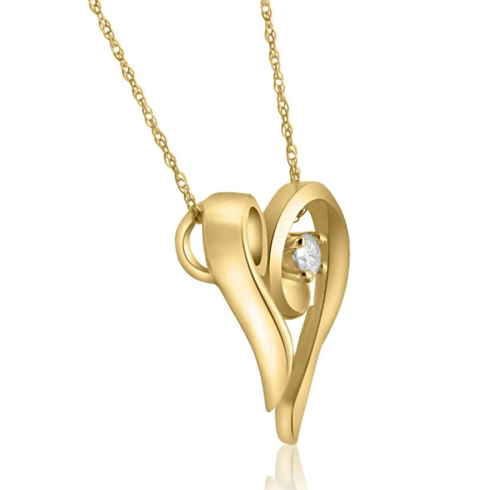 Yellow Gold Heart Shape Diamond Pendant Necklace W387186