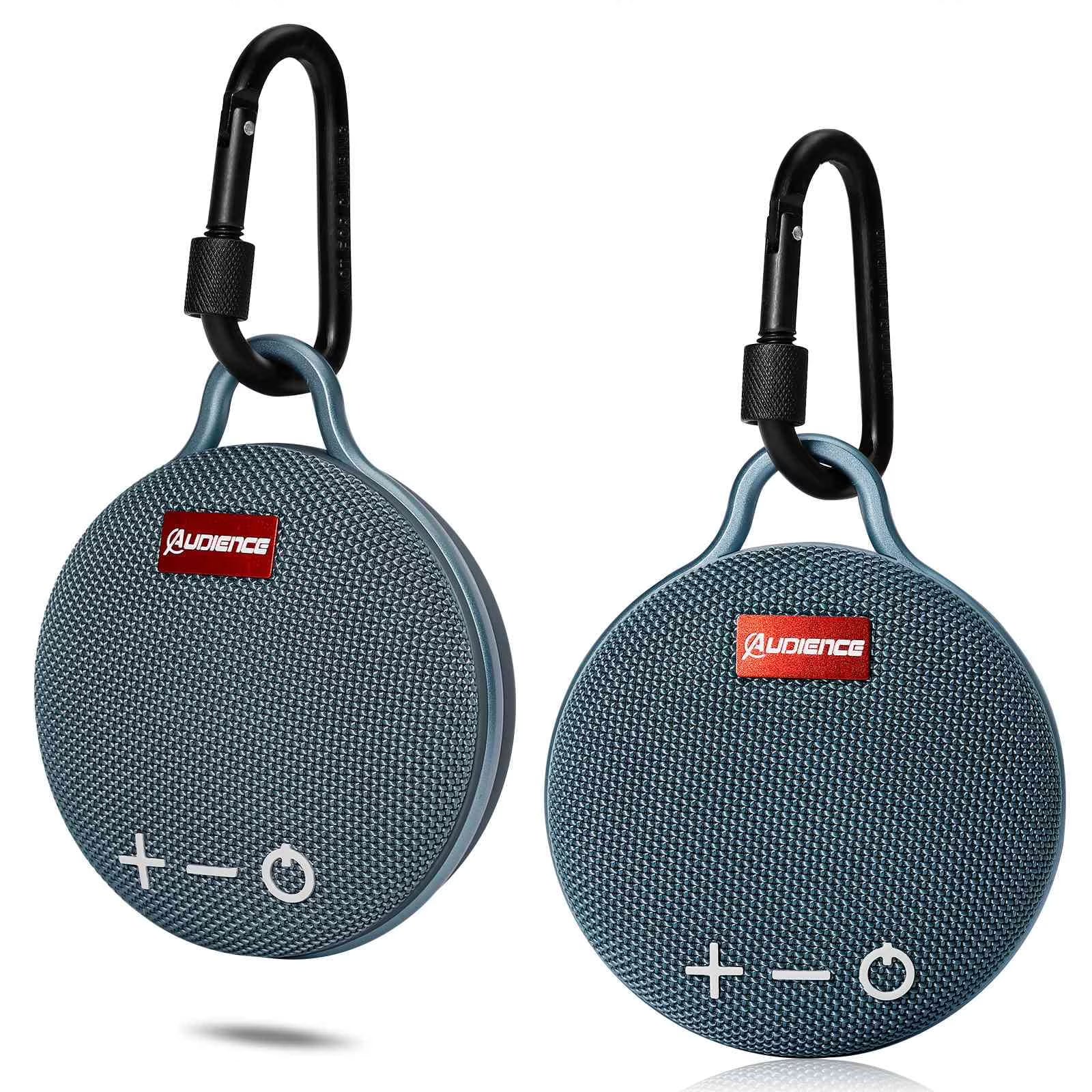 Blue 2 Pack Bluetooth Wireless Waterproof Speaker with Clip S13961