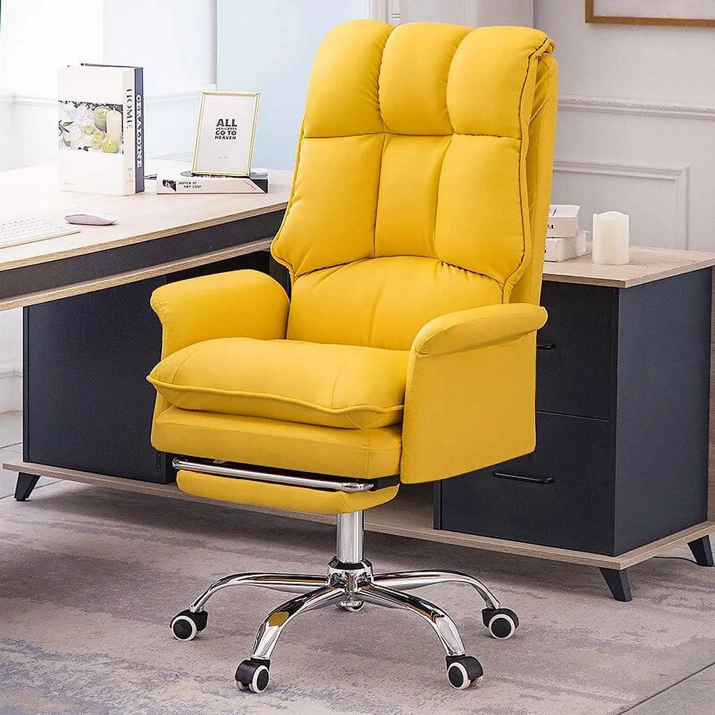White Leather Gaming Chair P3416