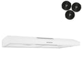 24x22 Under Cabinet White Stainless Steel Kitchen Range Hood Cooking Fan with Carbon Filters B7009