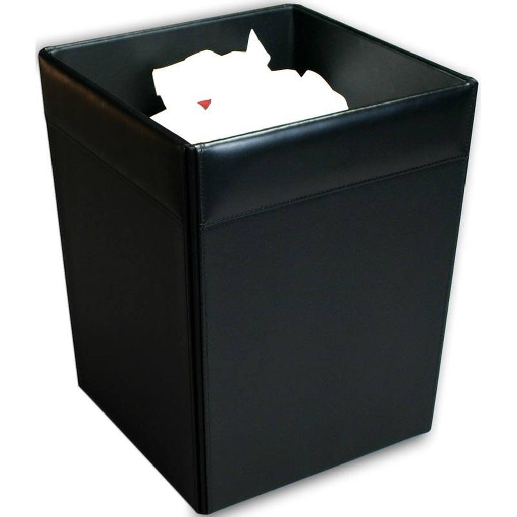 Black Leather Waste Basket N906135