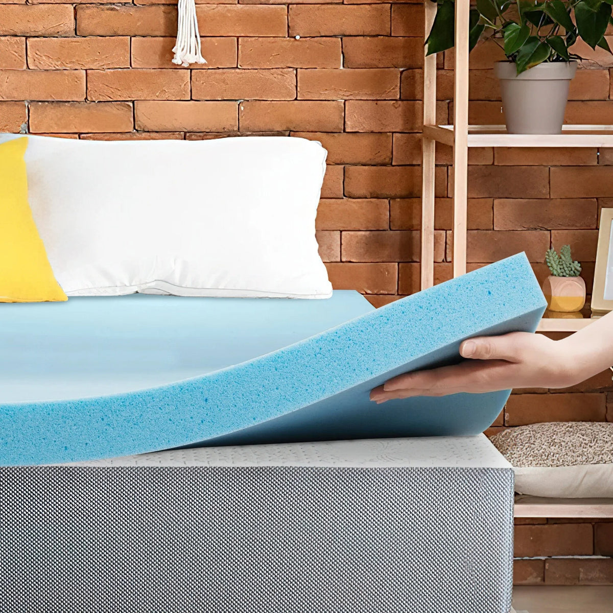 Blue Full Gel Memory Foam Mattress Topper M3915