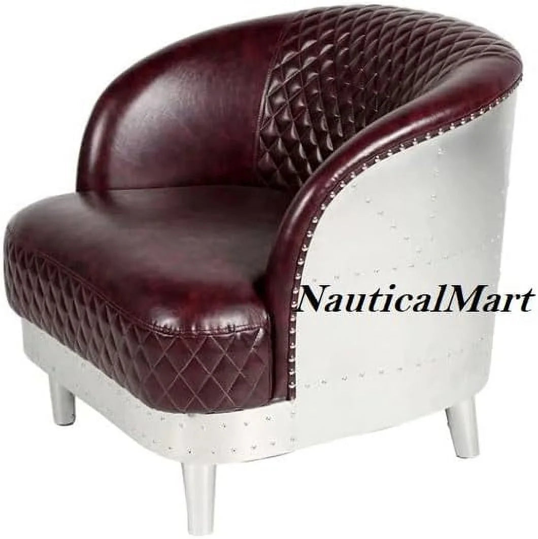 Aluminum Leather Sofa Chair I7861
