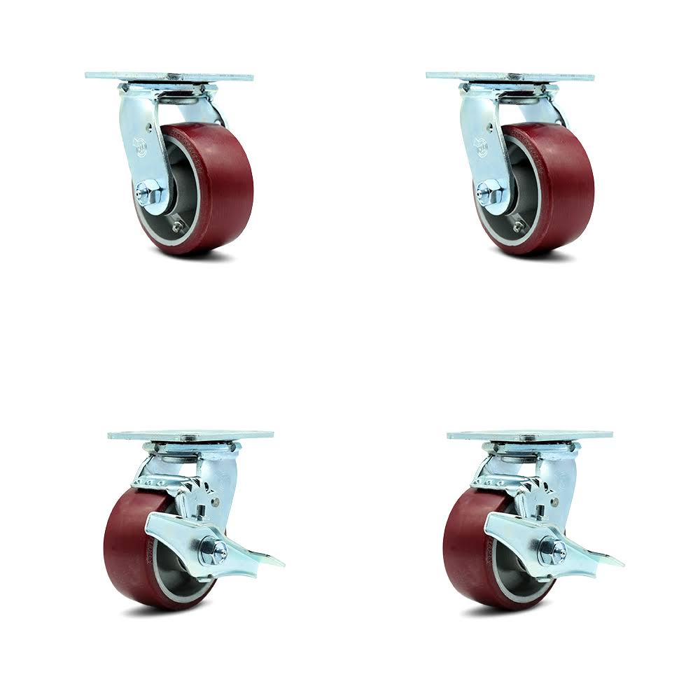 4x22 x 2x22 Poly on Aluminum Swivel Caster Set of 4 N91325