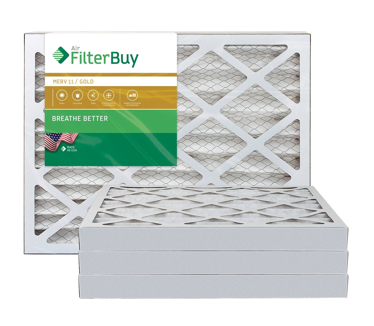 MERV 11 16x30x2 Pleated AC Furnace Air Filter, Pack of 4 L304389