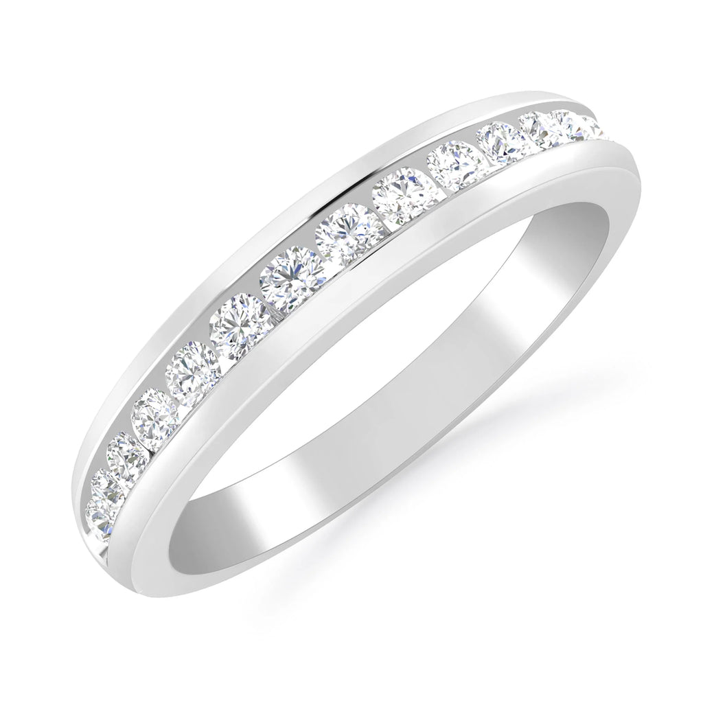 14K White Gold Diamond Stackable Band L601