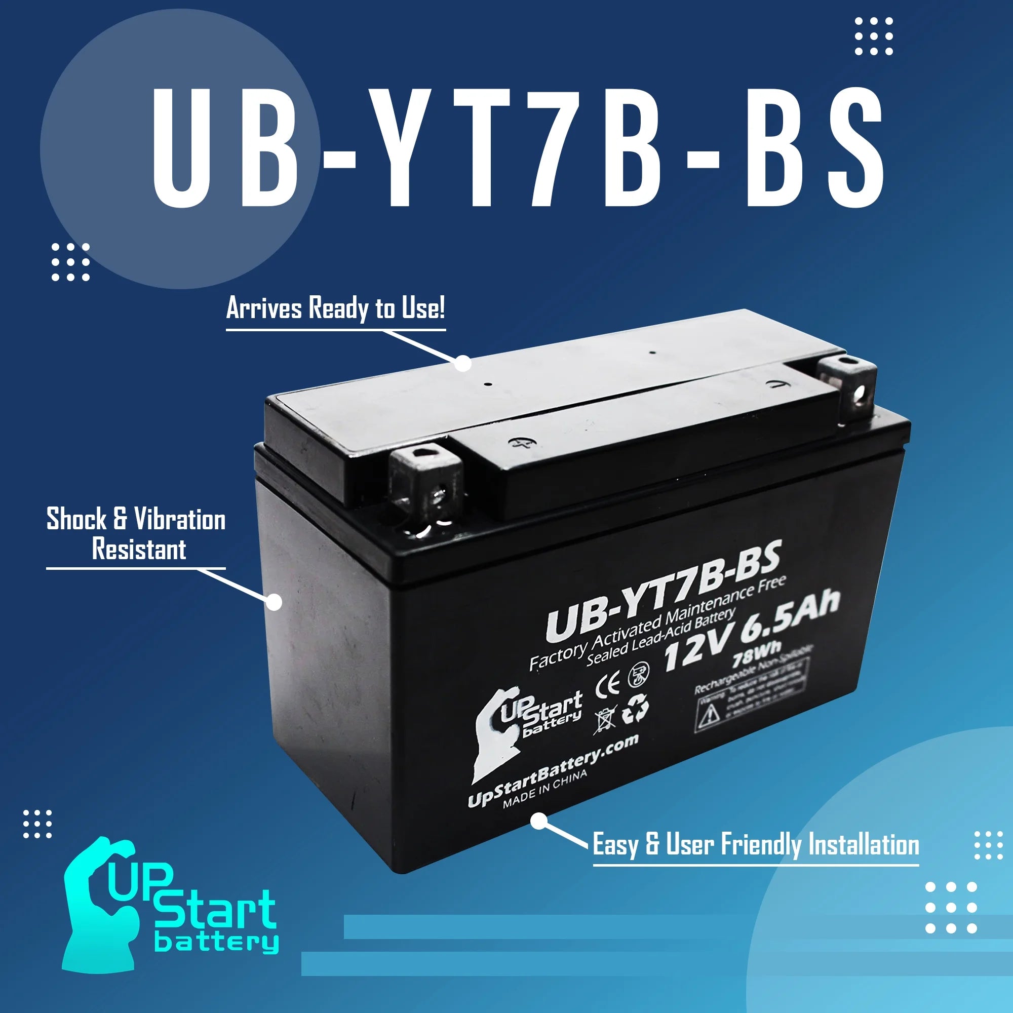 2-Pack 12V 6Ah Motorcycle Battery X3884