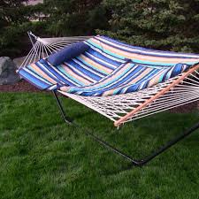 Multi Color Cotton Rope Hammock with Stand N7982