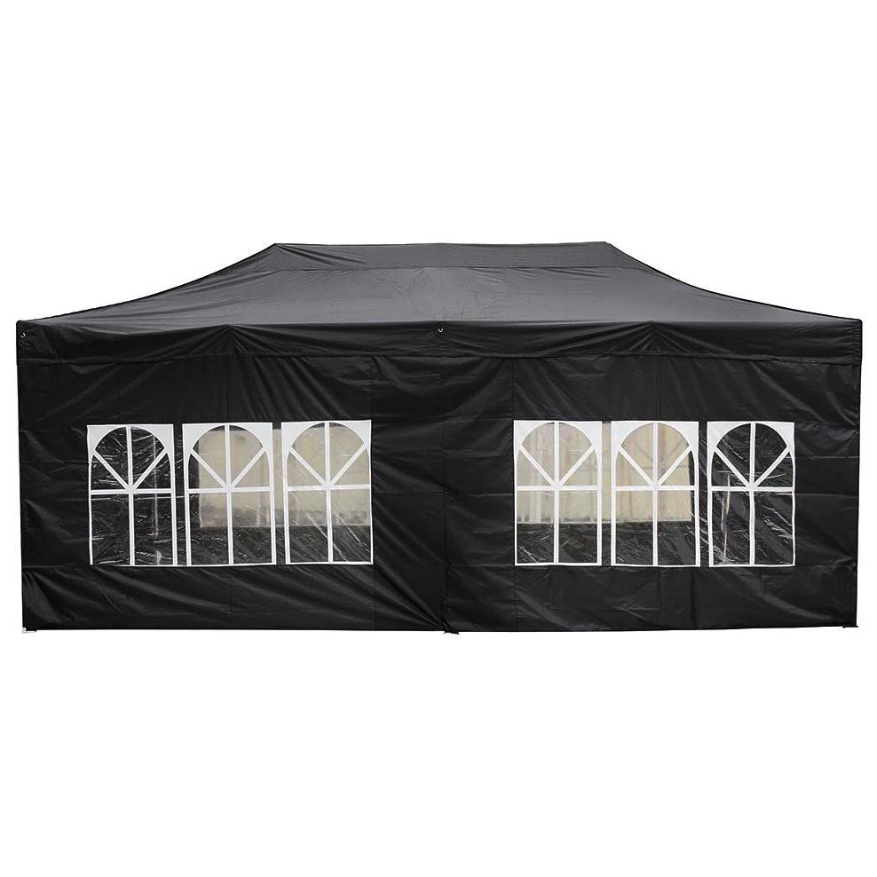 Black Pop Up Canopy Tent with Removable Sidewall Carry Bag Q284266