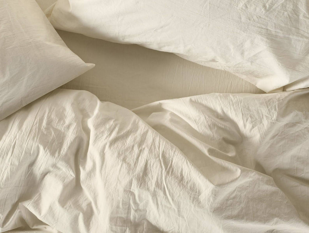 Organic Crinkled Percale Sheet Set Cal King Aegean W268