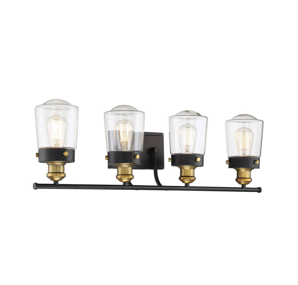 Vintage Black with Warm Brass 4 Light Bath Y6629