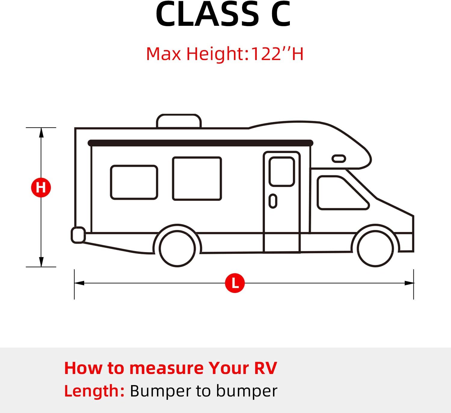 3 Layers Waterproof Ripstop RV Cover Fits 26Ft to 29Ft, Grey G76018