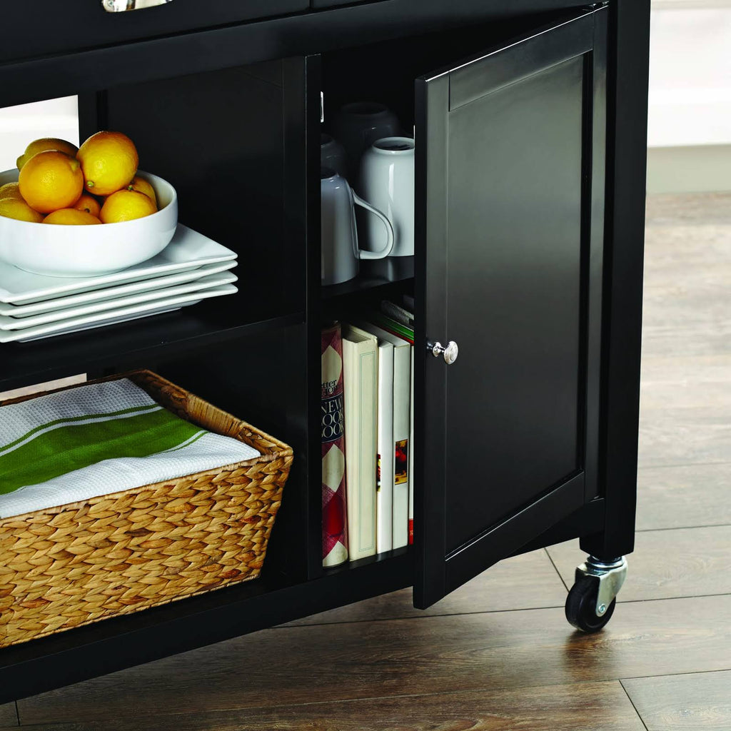 Black Granite Top Kitchen Cart B79823