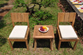Teak 2 Seater 3 Pc Dining Set with Side Table and 2 Armless Chairs X4268