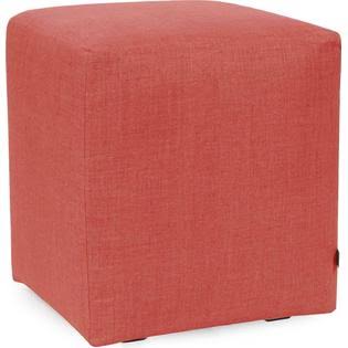 Linen Slub Cube Ottoman Poppy Red Rayon Z3025