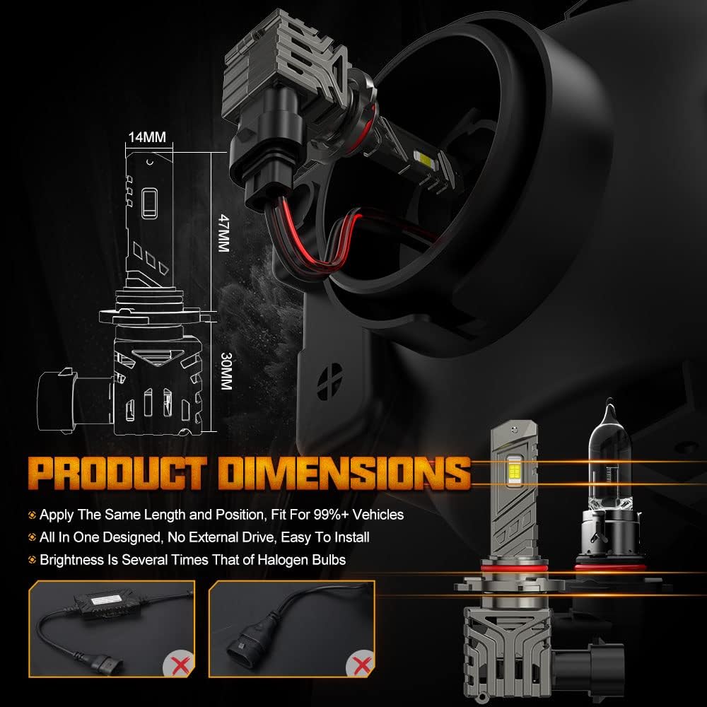 HB4 20000LM 110W 6000K LED Headlight Bulbs Pack of 2 R317563