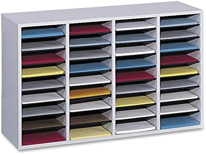 Medium Oak Wood Literature Organizer, 24 Compartment, Stackable W4102
