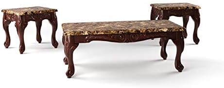 3-Piece Coffee Table Set in Dark Oak and Brown S51680
