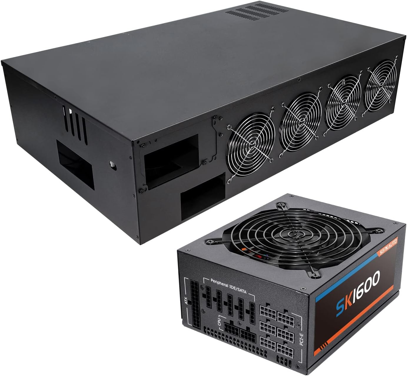 8 Ports GPU Mining Frame Case with 8 Cooling Fans Q572