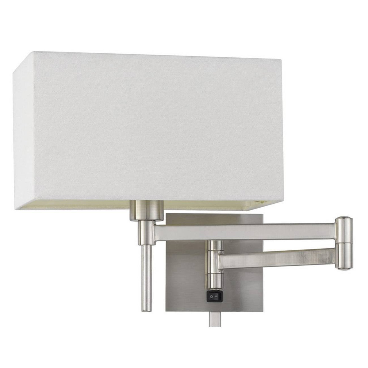 12x22 Wall Swing Arm Reading Lamp with Fabric Shade Brushed Steel X61870