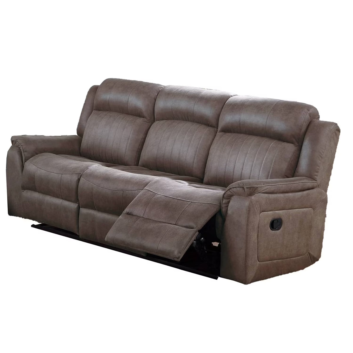 Brown Fabric Manual Motion Sofa with Pillow Top Arms H2124