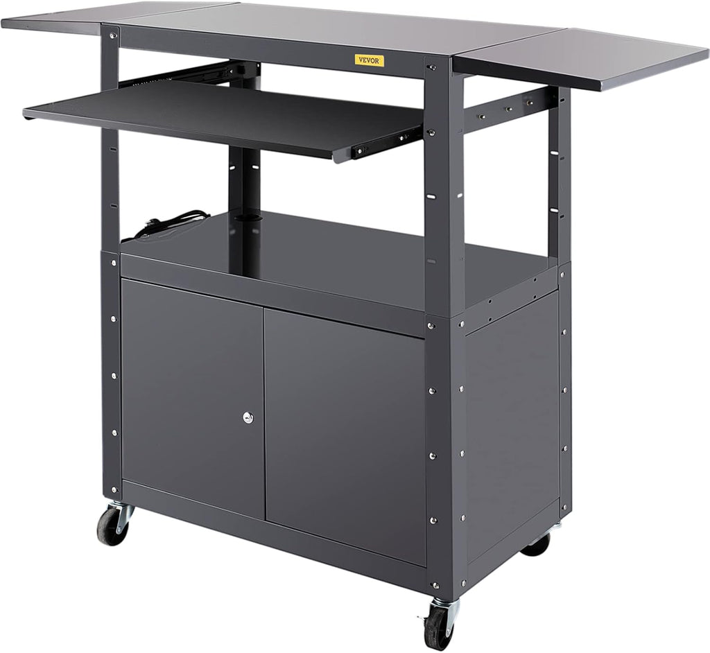 AV Cart with Locking Cabinet, Height Adjustable Media Cart D966391
