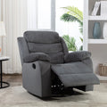 Gray Velvet Swivel Rocking Recliner Chair S54225